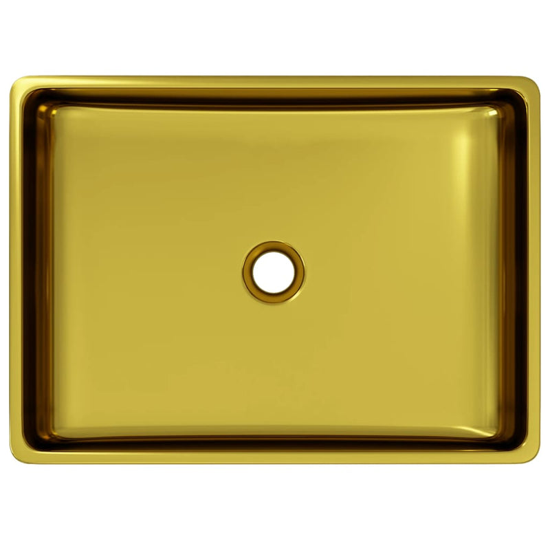 Dealsmate  Wash Basin 41x30x12 cm Ceramic Gold