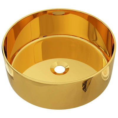 Dealsmate  Wash Basin 40x15 cm Ceramic Gold