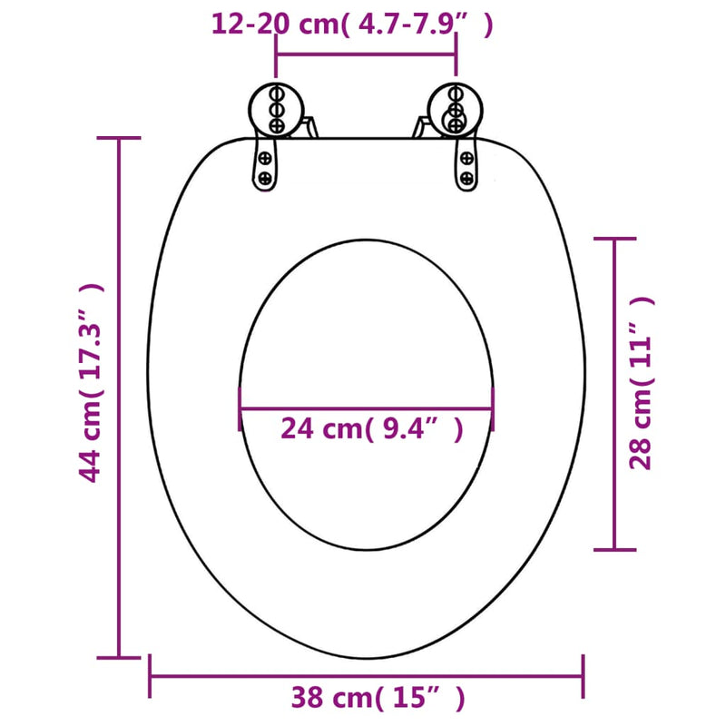 Dealsmate  WC Toilet Seat with Soft Close Lid MDF New York Design