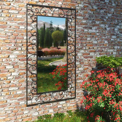 Dealsmate  Garden Wall Mirror Rectangular 60x110 cm Black