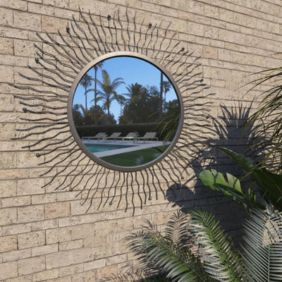 Dealsmate  Garden Wall Mirror Sunburst 80 cm Black