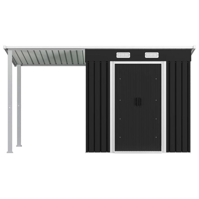 Dealsmate  Garden Shed with Extended Roof Anthracite 346x121x181 cm Steel
