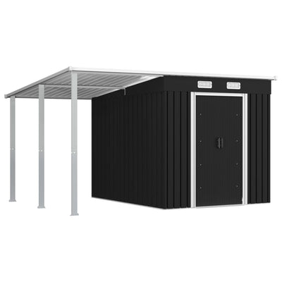Dealsmate  Garden Shed with Extended Roof Anthracite 346x236x181 cm Steel