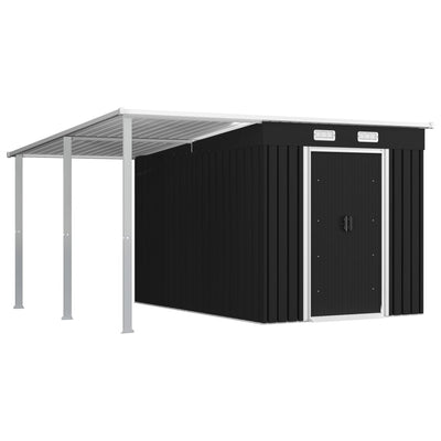 Dealsmate  Garden Shed with Extended Roof Anthracite 336x270x181 cm Steel