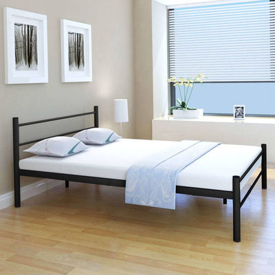 Dealsmate  Bed Frame Black Metal Double Size