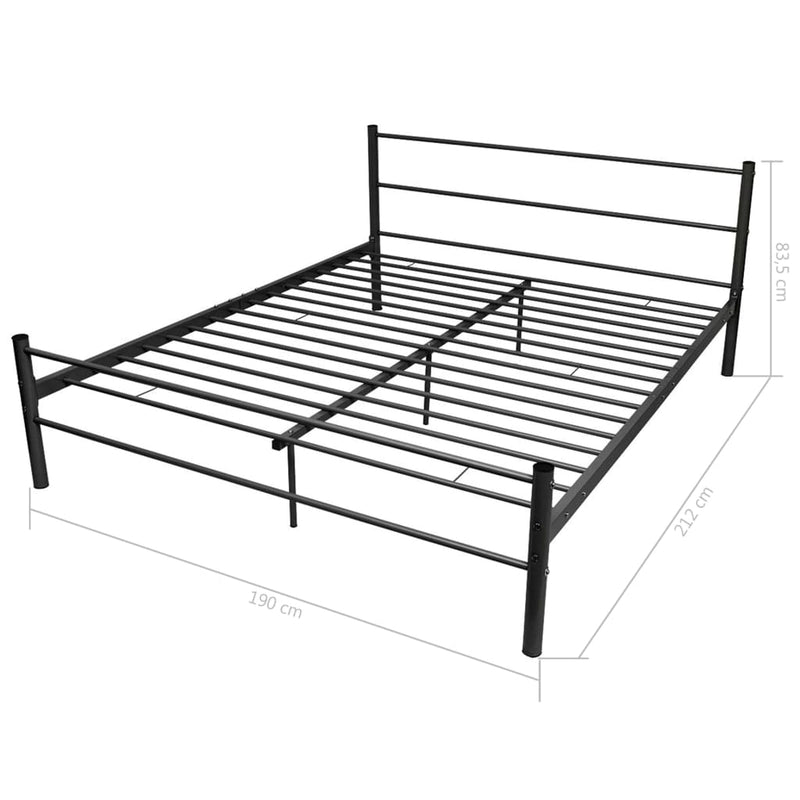 Dealsmate  Bed Frame Black Metal King Size