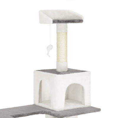Dealsmate  Cat Tree with Sisal Scratching Posts White 225 cm
