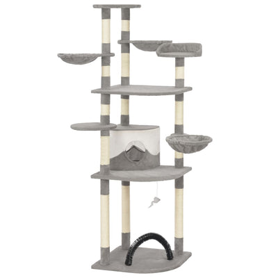 Dealsmate  Cat Tree with Sisal Scratching Posts Grey 190 cm