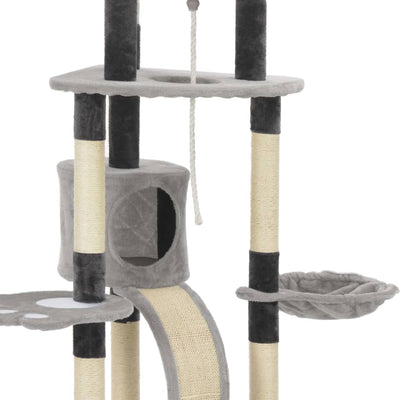 Dealsmate  Cat Tree with Sisal Scratching Posts Grey 145 cm