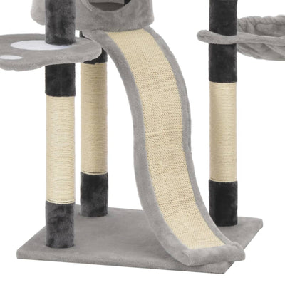 Dealsmate  Cat Tree with Sisal Scratching Posts Grey 145 cm