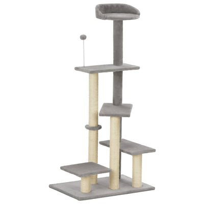 Dealsmate  Cat Tree with Sisal Scratching Post Grey 125 cm