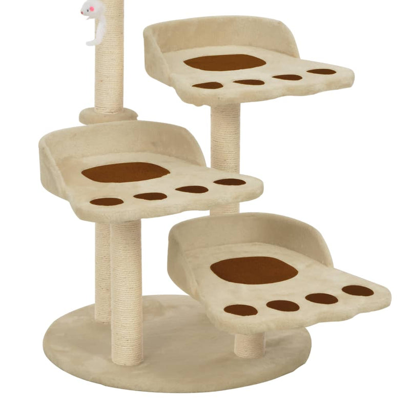 Dealsmate  Cat Tree with Sisal Scratching Posts Beige 90 cm