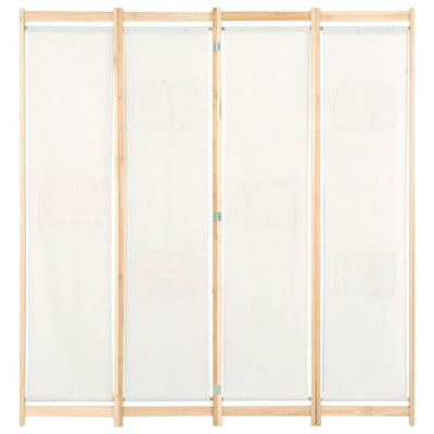 Dealsmate  4-Panel Room Divider Cream 160x170x4 cm Fabric