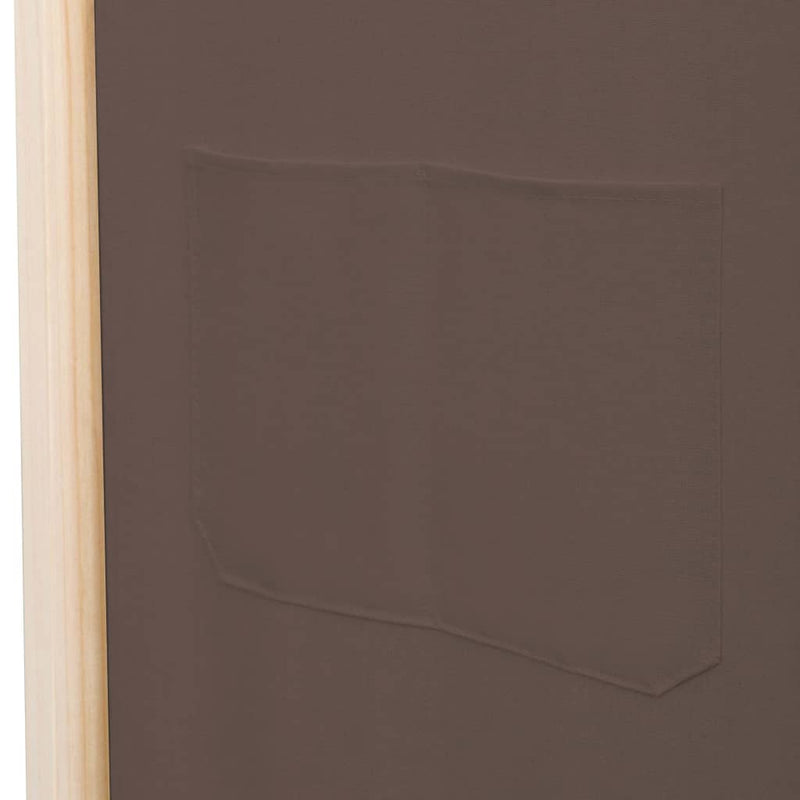 Dealsmate  6-Panel Room Divider Brown 240x170x4 cm Fabric