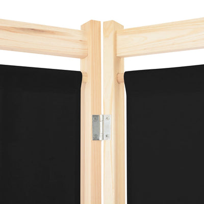 Dealsmate  3-Panel Room Divider Black 120x170x4 cm Fabric