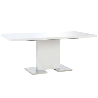 Dealsmate  Extendable Dining Table High Gloss White 180x90x76 cm MDF