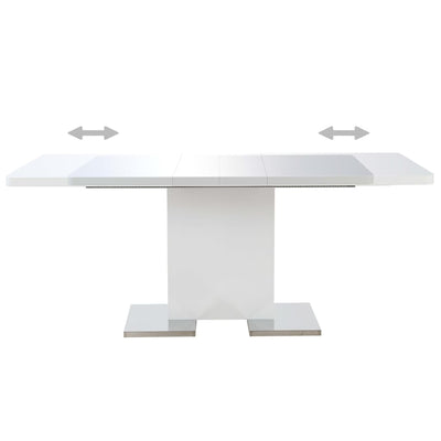 Dealsmate  Extendable Dining Table High Gloss White 180x90x76 cm MDF