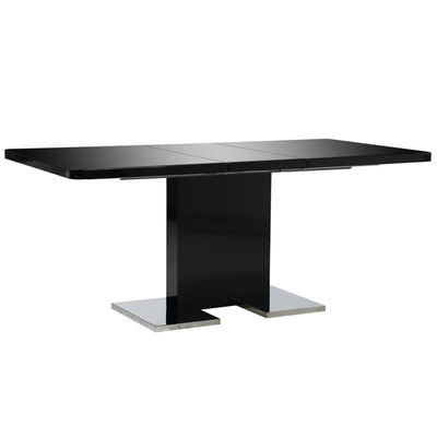 Dealsmate  Extendable Dining Table High Gloss Black 180x90x76 cm MDF