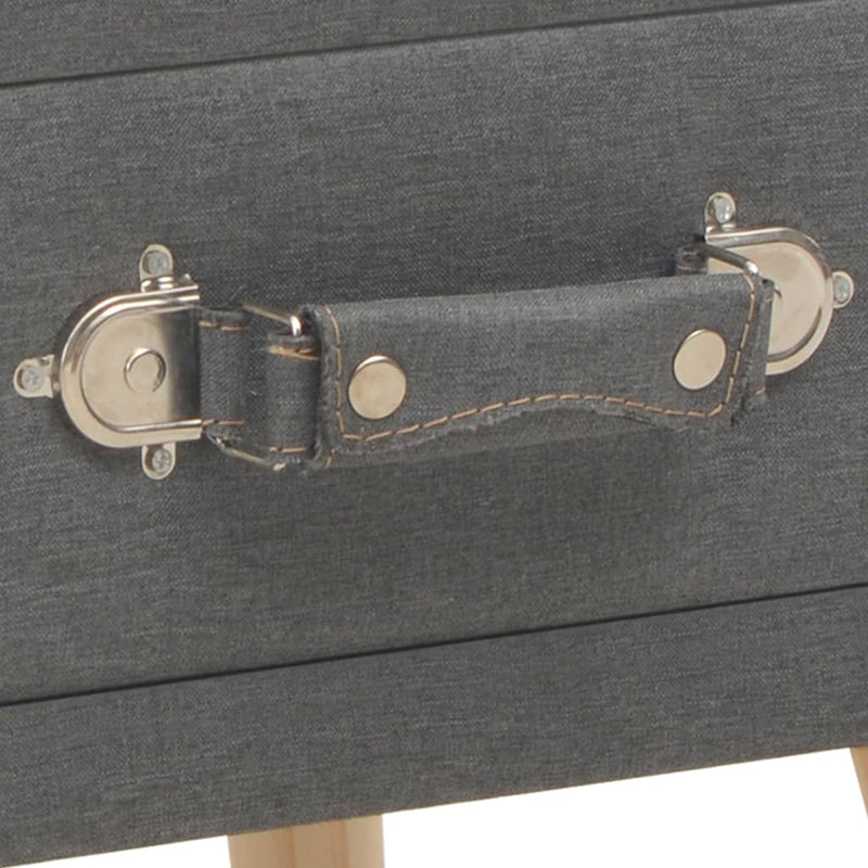 Dealsmate  Bedside Cabinet Dark Grey 40x35x40 cm Fabric