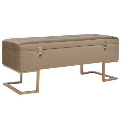 Dealsmate  Bench with Storage Compartment 105 cm Beige Velvet