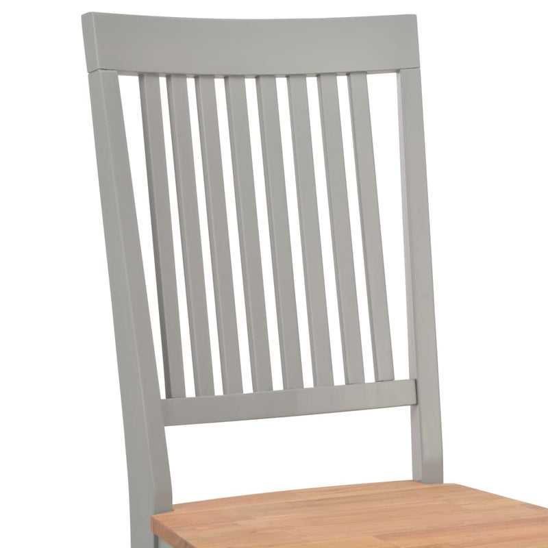Dealsmate  Dining Chairs 2 pcs Grey Solid Oak Wood