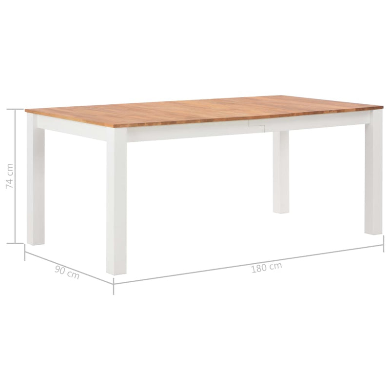 Dealsmate  Dining Table 180x90x74 cm Solid Oak Wood