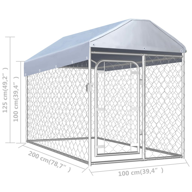 Dealsmate  Outdoor Dog Kennel with Roof 200x100x125 cm