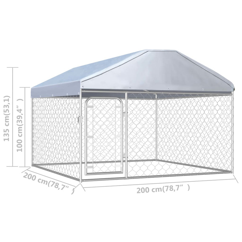 Dealsmate  Outdoor Dog Kennel with Roof 200x200x135 cm