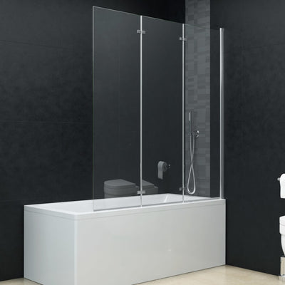 Dealsmate  Folding Shower Enclosure 3 Panels ESG 130x138 cm