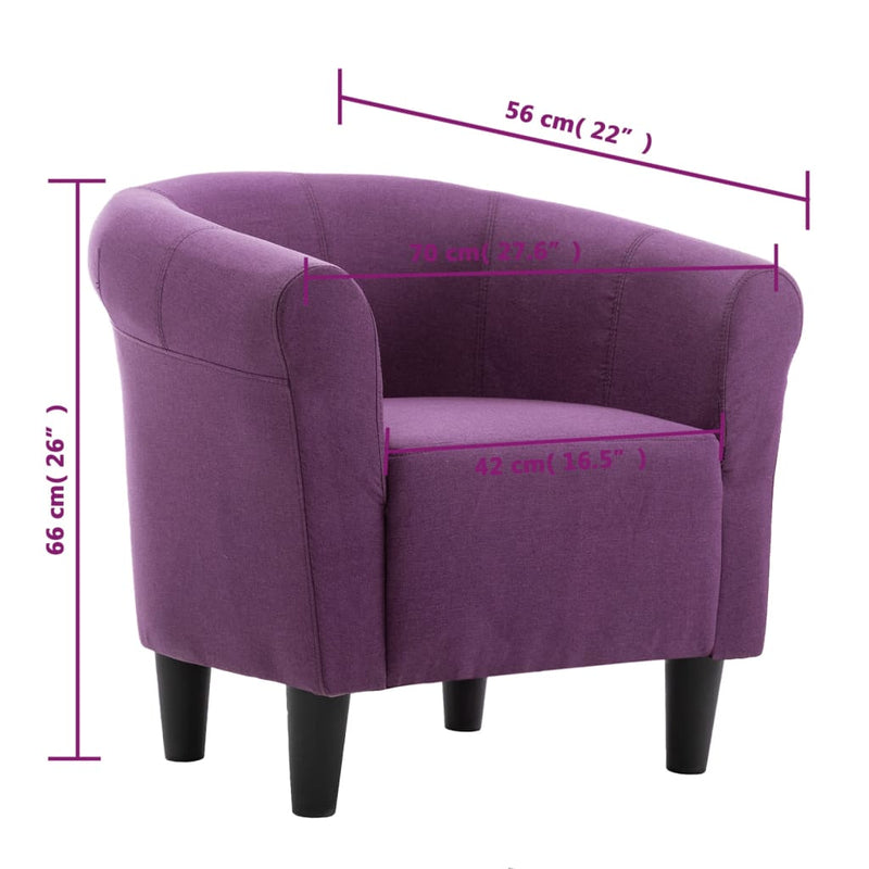 Dealsmate  Armchair Purple Fabric