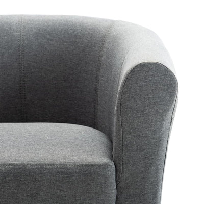 Dealsmate  2 Piece Armchair and Stool Set Light Grey Fabric