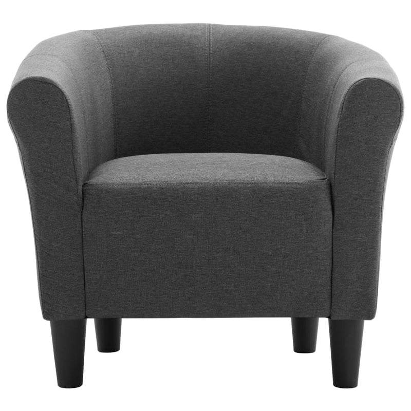 Dealsmate  2 Piece Armchair and Stool Set Dark Grey Fabric