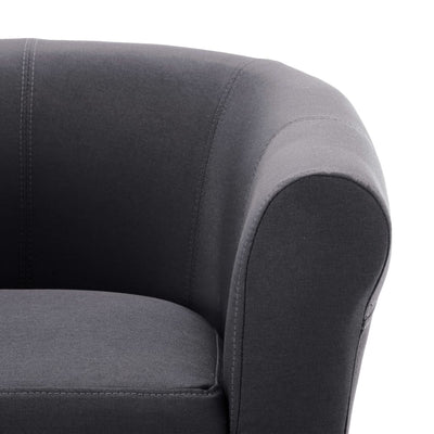 Dealsmate  2 Piece Armchair and Stool Set Black Fabric