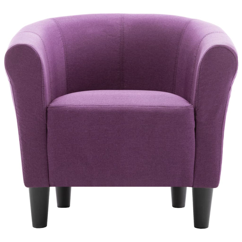 Dealsmate  2 Piece Armchair and Stool Set Purple Fabric
