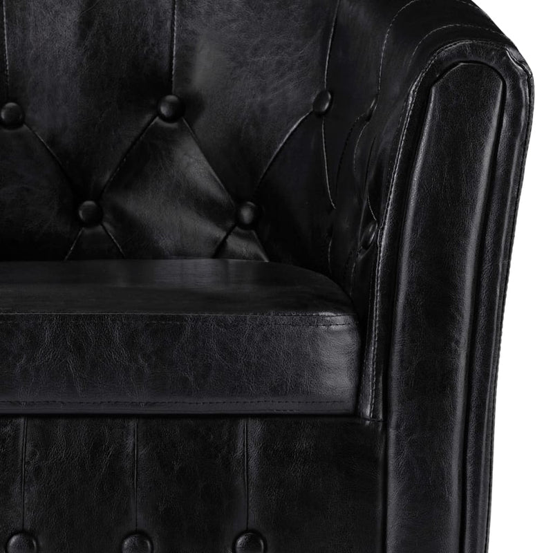 Dealsmate  Tub Chair Black Faux Leather