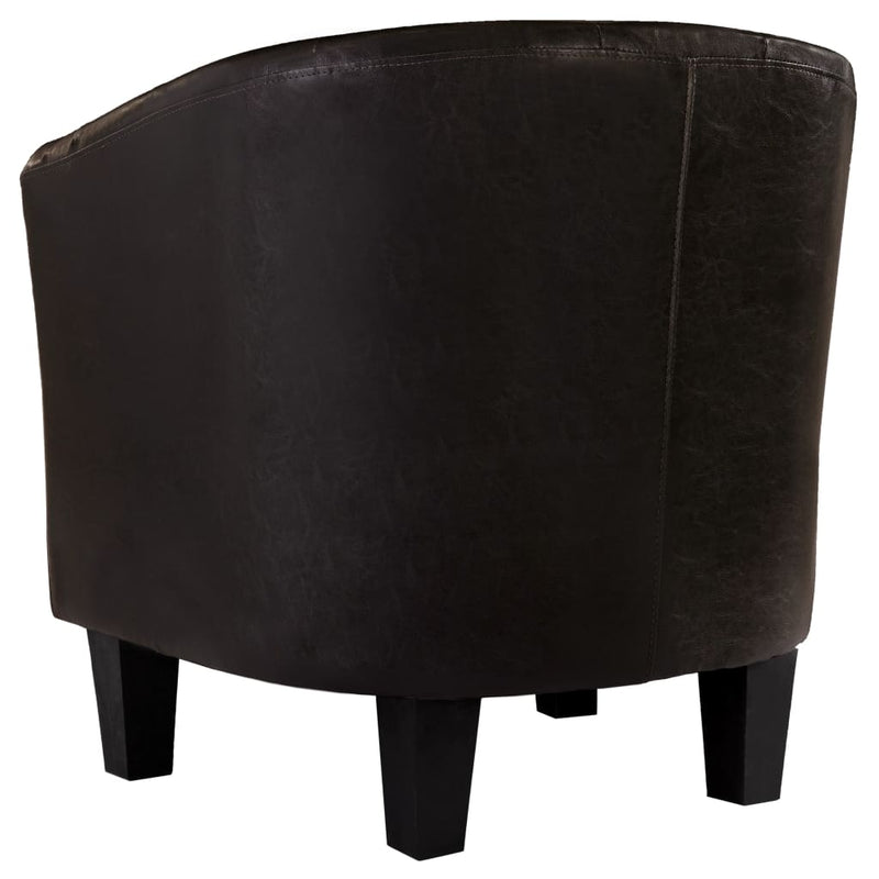Dealsmate  Tub Chair Brown Faux Leather