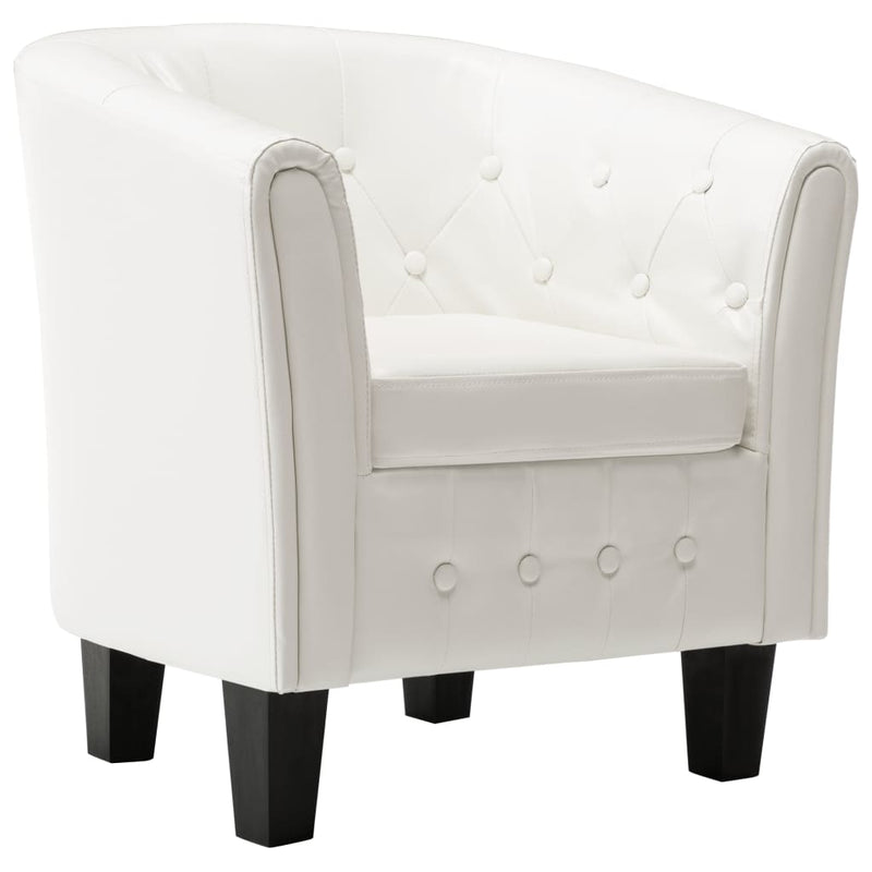 Dealsmate  Tub Chair White Faux Leather