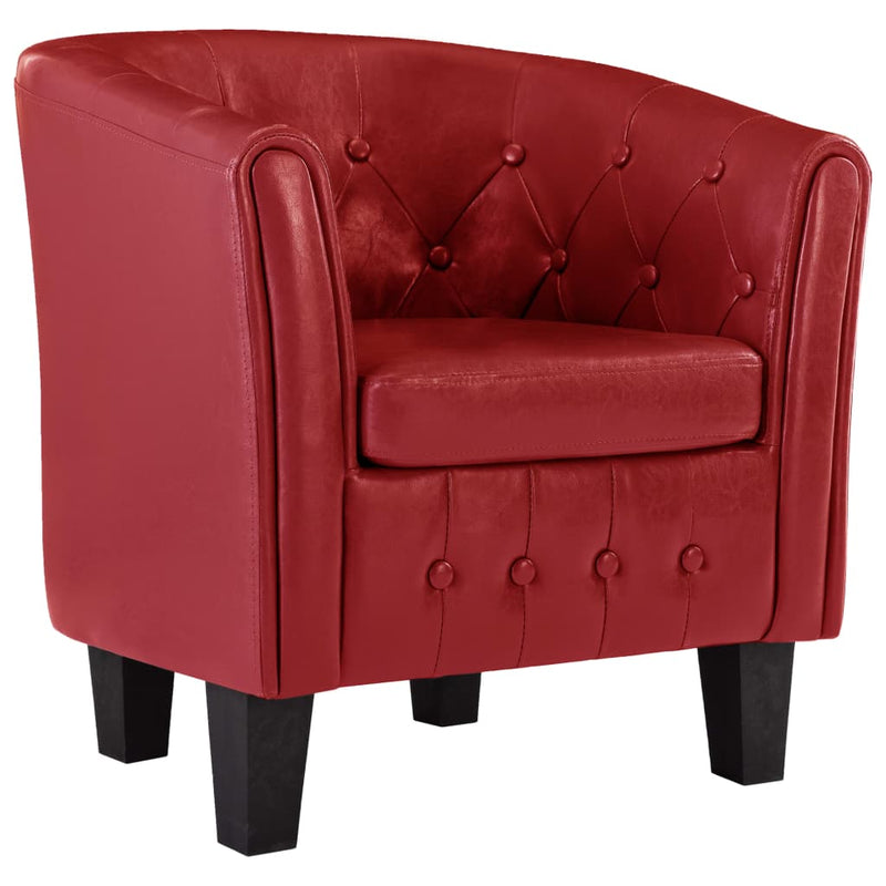 Dealsmate  Tub Chair Red Faux Leather