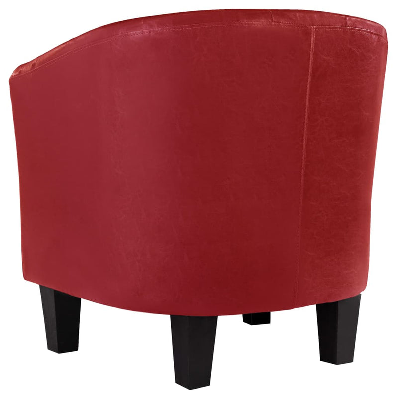 Dealsmate  Tub Chair Red Faux Leather