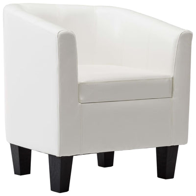 Dealsmate  Tub Chair White Faux Leather