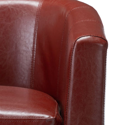 Dealsmate  Tub Chair Wine Red Faux Leather