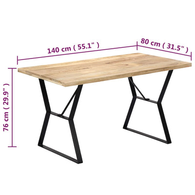 Dealsmate  Dining Table 140x80x76 cm Solid Mango Wood