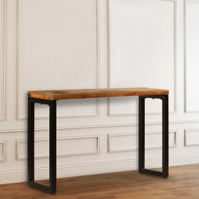 Dealsmate  Console Table 120x35x76 cm Solid Wood Reclaimed and Steel