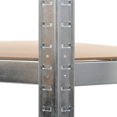 Dealsmate  5-Layer Corner Shelf Silver Steel&Engineered Wood