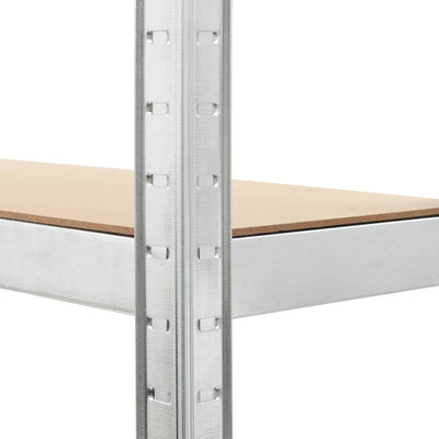 Dealsmate  5-Layer Shelves 3 pcs Silver Steel&Engineered Wood