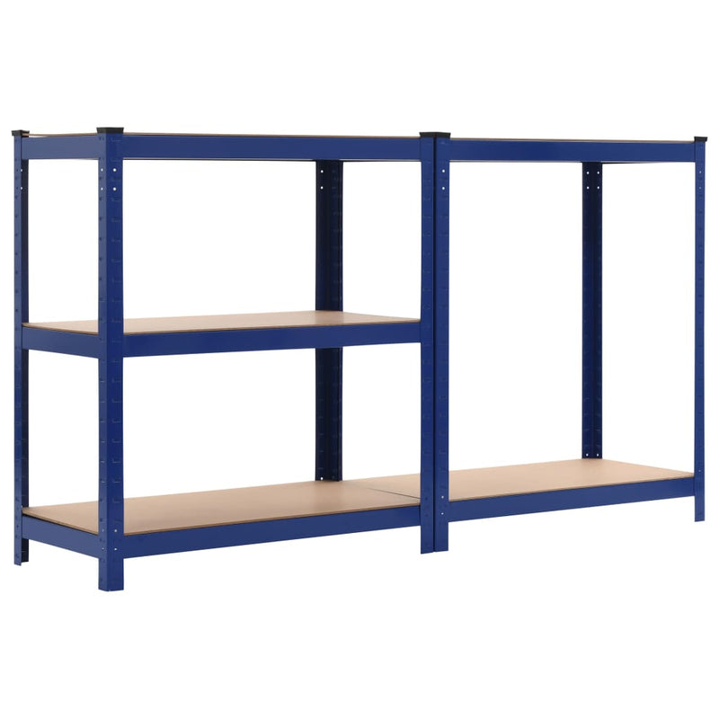 Dealsmate  Storage Shelf Blue 80x40x180 cm Steel and MDF