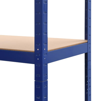 Dealsmate  Storage Shelf Blue 80x40x180 cm Steel and MDF