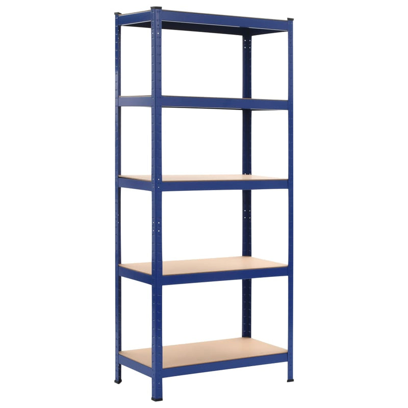 Dealsmate  Storage Shelves 2 pcs Blue 80x40x180 cm Steel and MDF