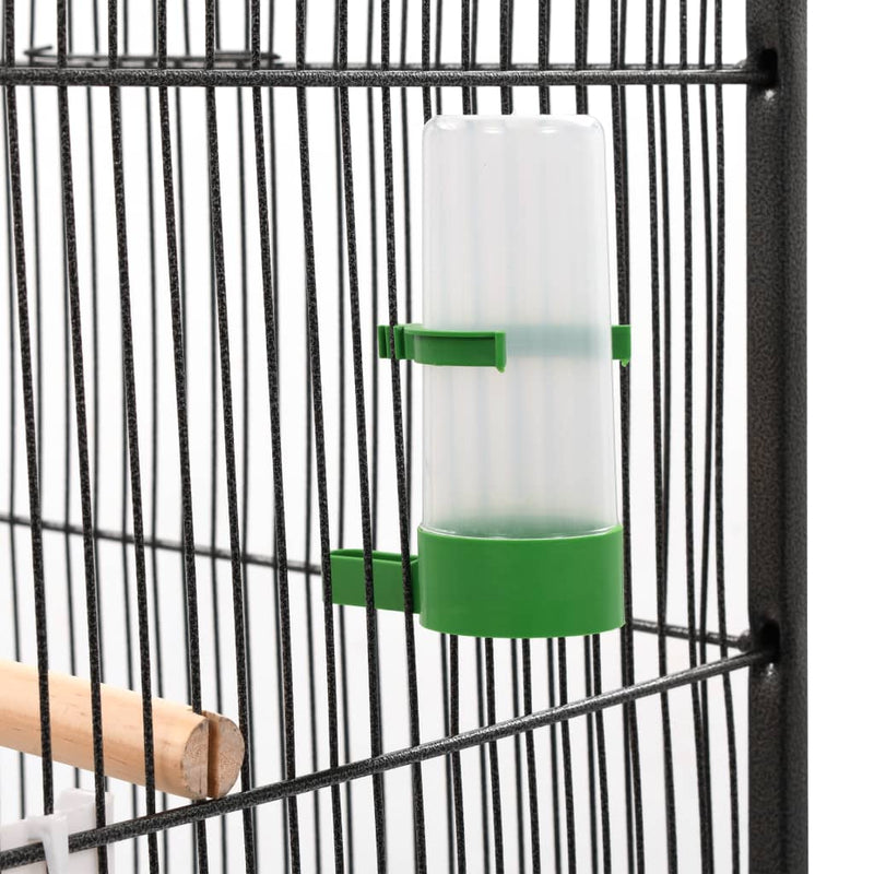 Dealsmate  Bird Cage with Roof Grey 66x66x155 cm Steel