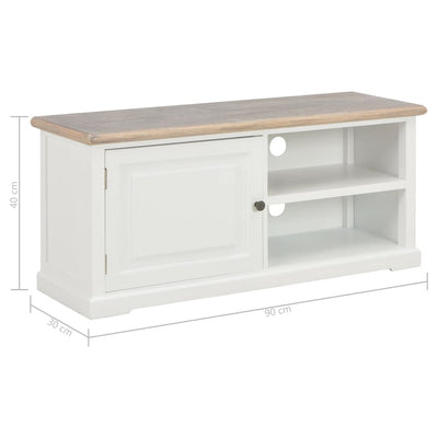 Dealsmate  TV Cabinet White 90x30x40 cm Wood